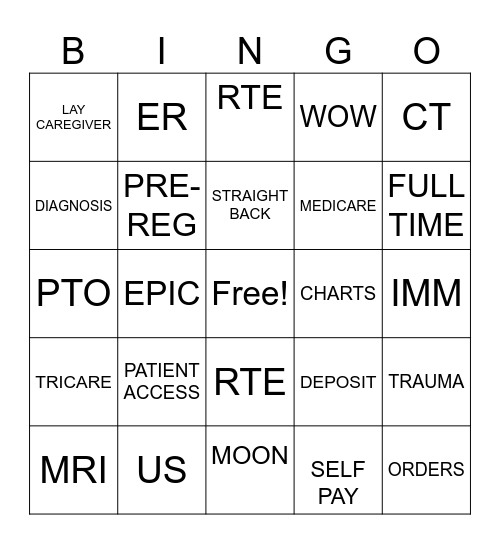 PATIENT ACCESS WEEK Bingo Card