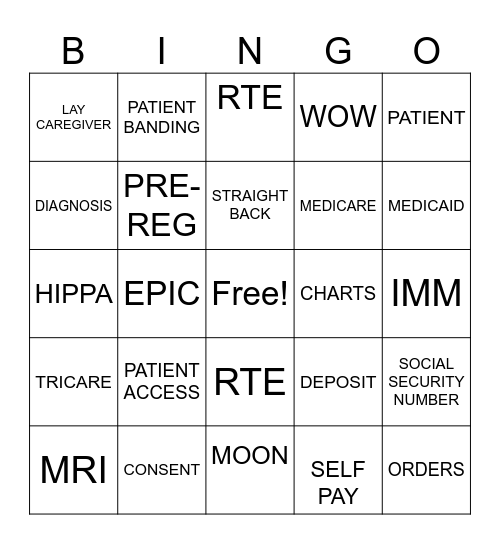PATIENT ACCESS WEEK Bingo Card