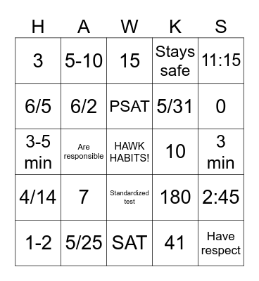 PBIS WORKS! Bingo Card