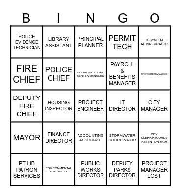 Team Marion BINGO Card