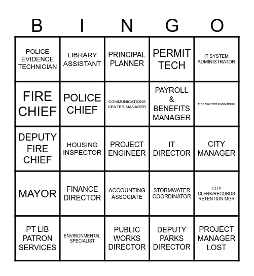 Team Marion BINGO Card