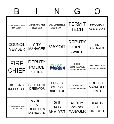 Team Marion BINGO Card