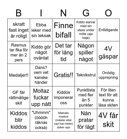 VÅRMÖTET Bingo Card