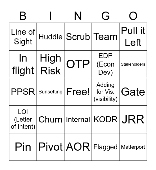 Amazon Bingo Card