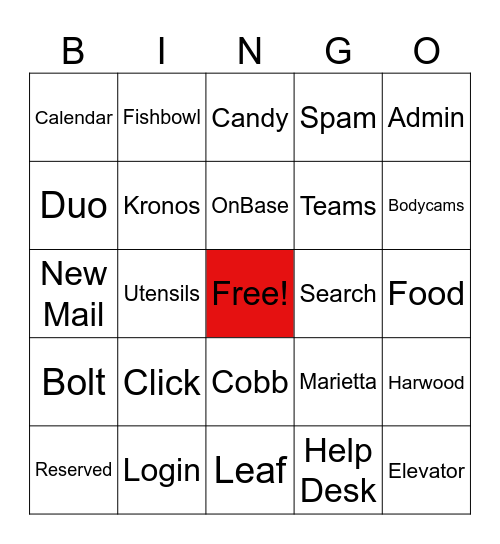May Administrative Team Activity Bingo Card