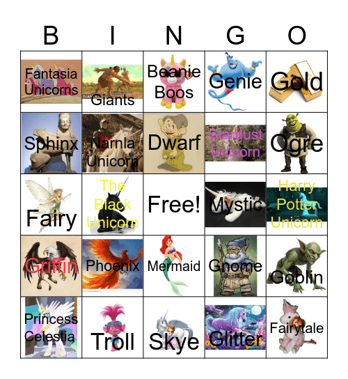 Unicorn Day Bingo Card