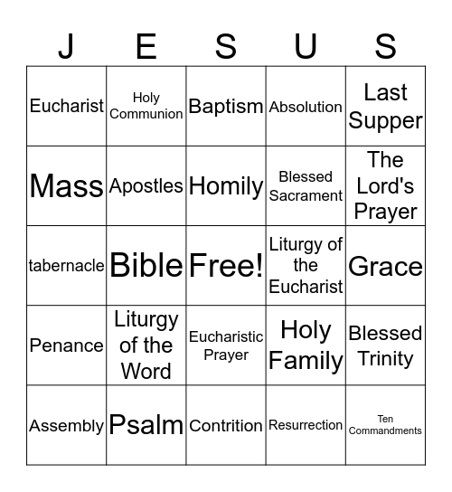 GOD'S GREATEST GIFT Bingo Card