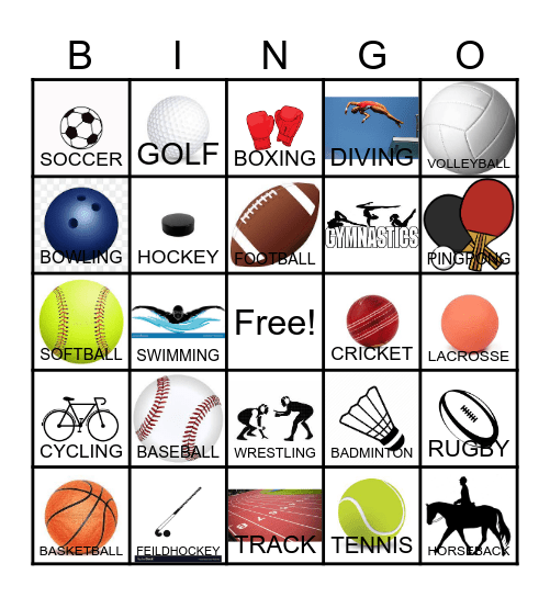SPORTS Bingo Card