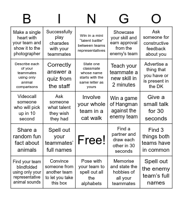 TIC TAC TOE Bingo Card