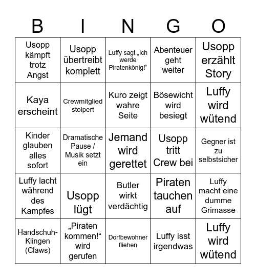 Syrup Village Bingo Card