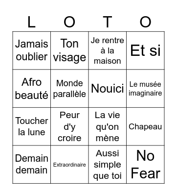 Manie Musicale 2026 Bingo Card