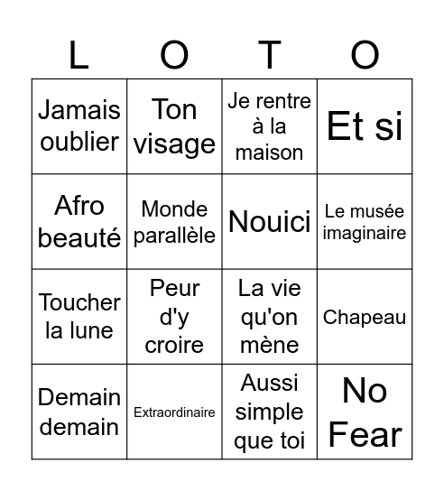 Manie Musicale 2026 Bingo Card