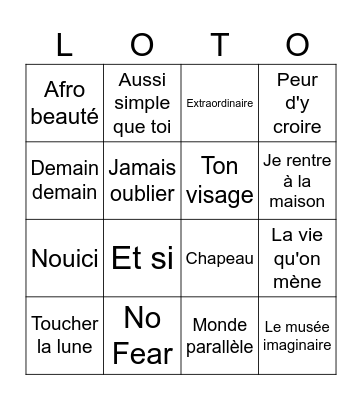 Manie Musicale 2026 Bingo Card