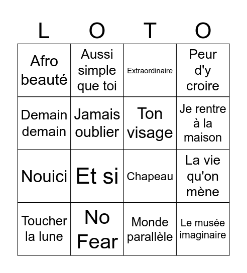 Manie Musicale 2026 Bingo Card