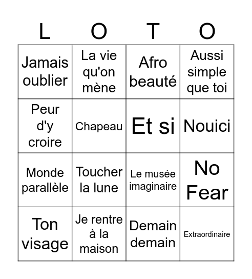 Manie Musicale 2026 Bingo Card