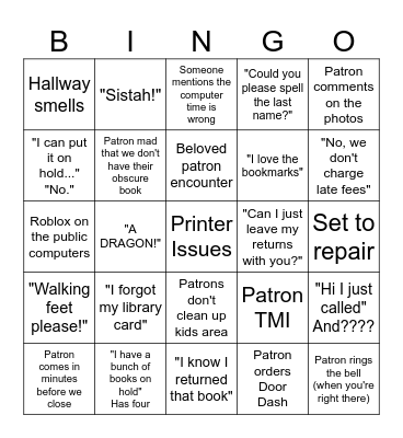 HPL National Library Week Bingo Card
