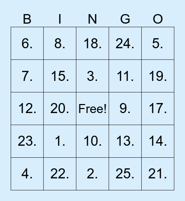 Heat Pump Bingo Card