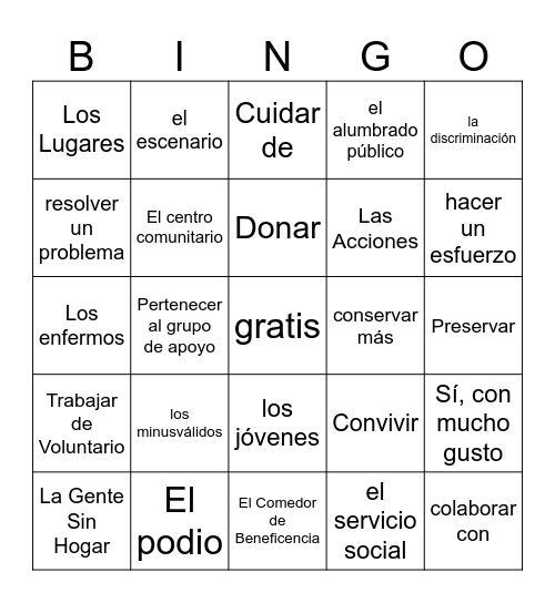 Nivel 5: Vivir en comunidad Bingo Card