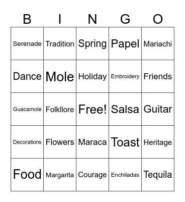 2026 TINA B CINCO DE MAYO Bingo Card