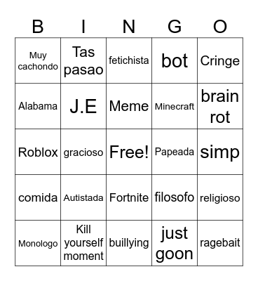 The hub bingo Card