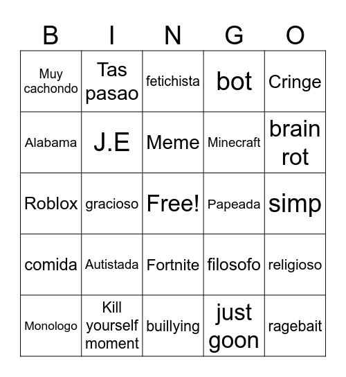 The hub bingo Card