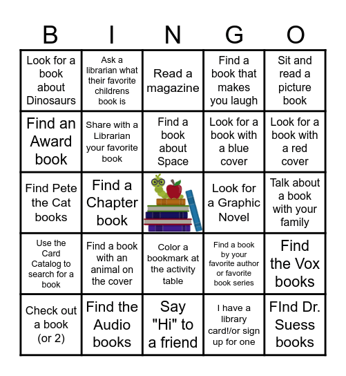 Library Bingo Card