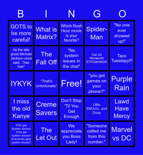 Bizzle Bingo Card