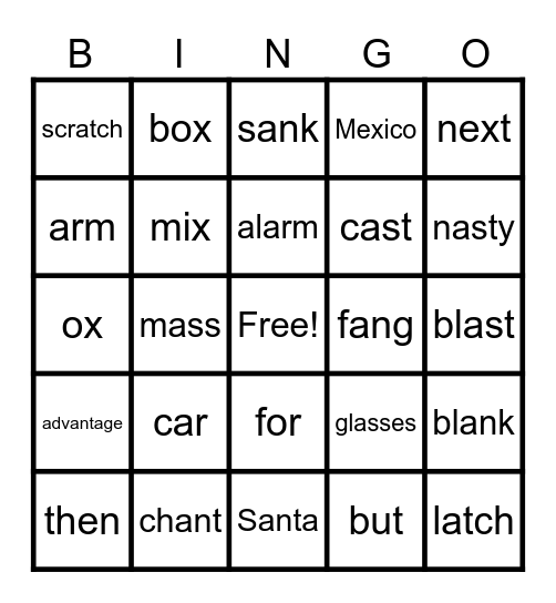 ABC Bingo Card