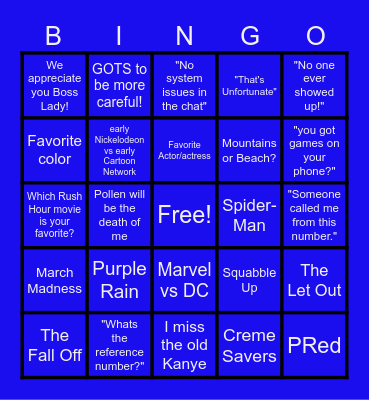 Bizzle Bingo Card