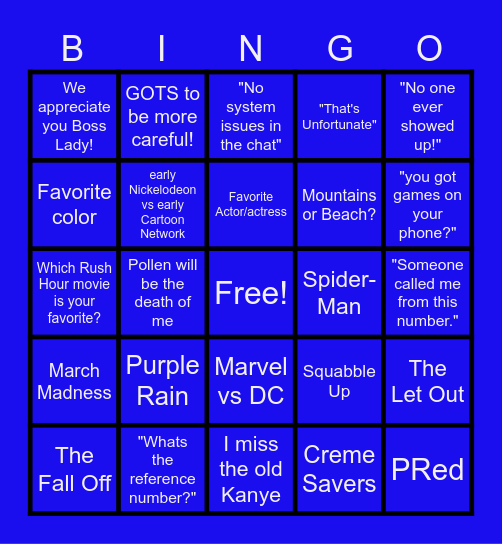 Bizzle Bingo Card