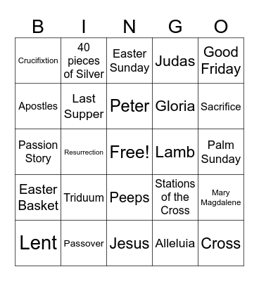 Easter Bingo Card