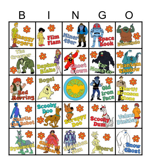 Scooby Doo Bingo Card