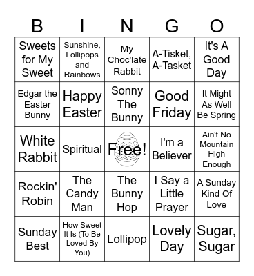 Happy Easter Bingo Card