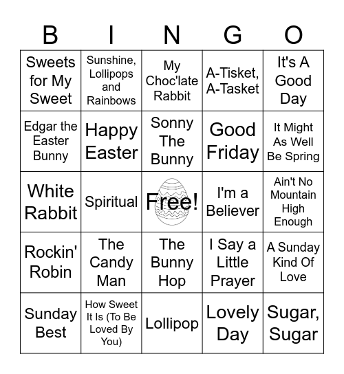 Happy Easter Bingo Card