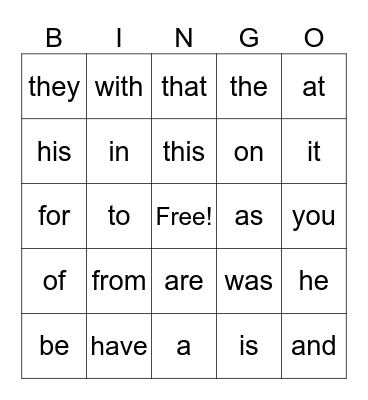 BINGO Card