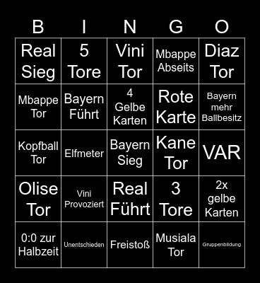 Bayern Real Bingo Card
