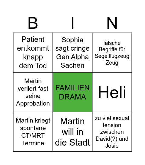 Höhenflug Bingo Card