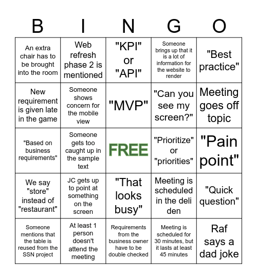 IPC Bingo Card