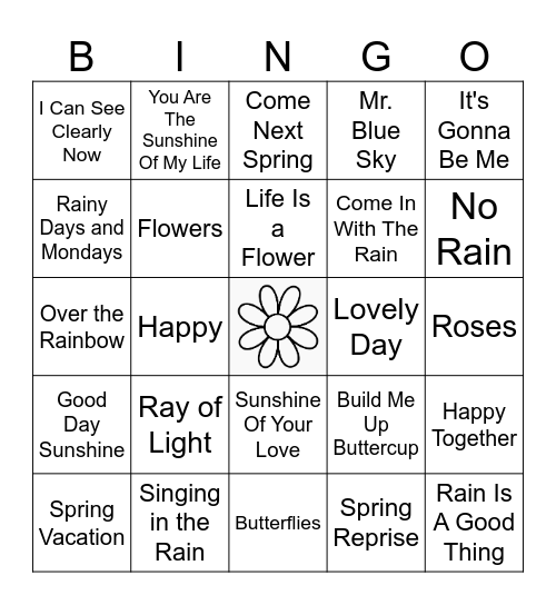 Hello Spring Bingo Card