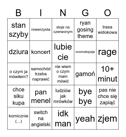 glosowka Bingo Card