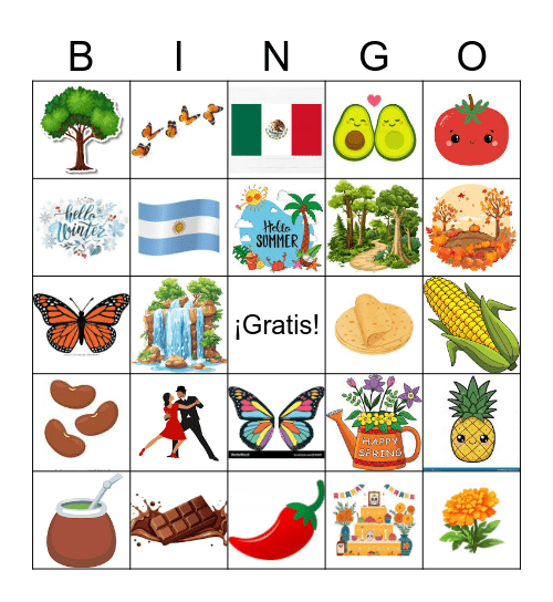 México y Argentina Bingo Card