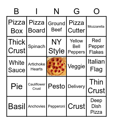 Pizza Bingo Card