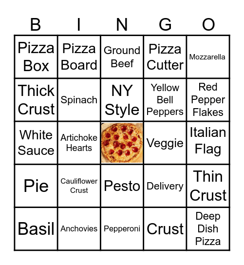 Pizza Bingo Card