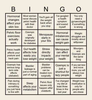 Spill The Wellness Tea Bingo Card