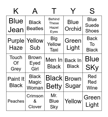 Color Week #2 Bingo Card