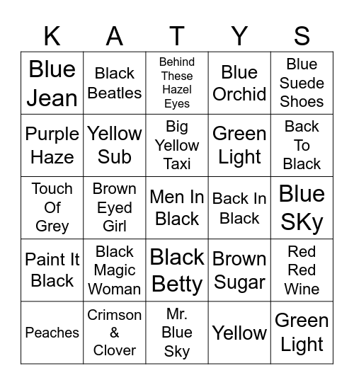 Color Week #2 Bingo Card