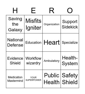 Guardians of the Rx Bingo Card