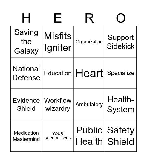 Guardians of the Rx Bingo Card