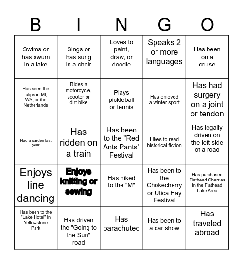 > > >  S O C I A L   B I N G O  < < < Bingo Card
