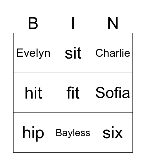 Sounds Great 2 Unit 5 Bingo Card